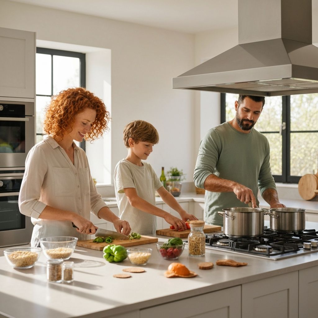 Family cooking healthy meals with Xtrema cookware
